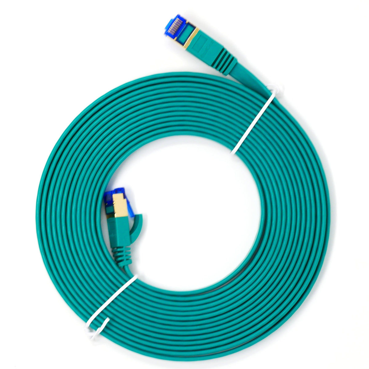 QualGear Cat 7 Ethernet Patch Cable, Flat, F/UTP Foil Shielded, 10 Gbps 600 MHz, QG-CAT7F