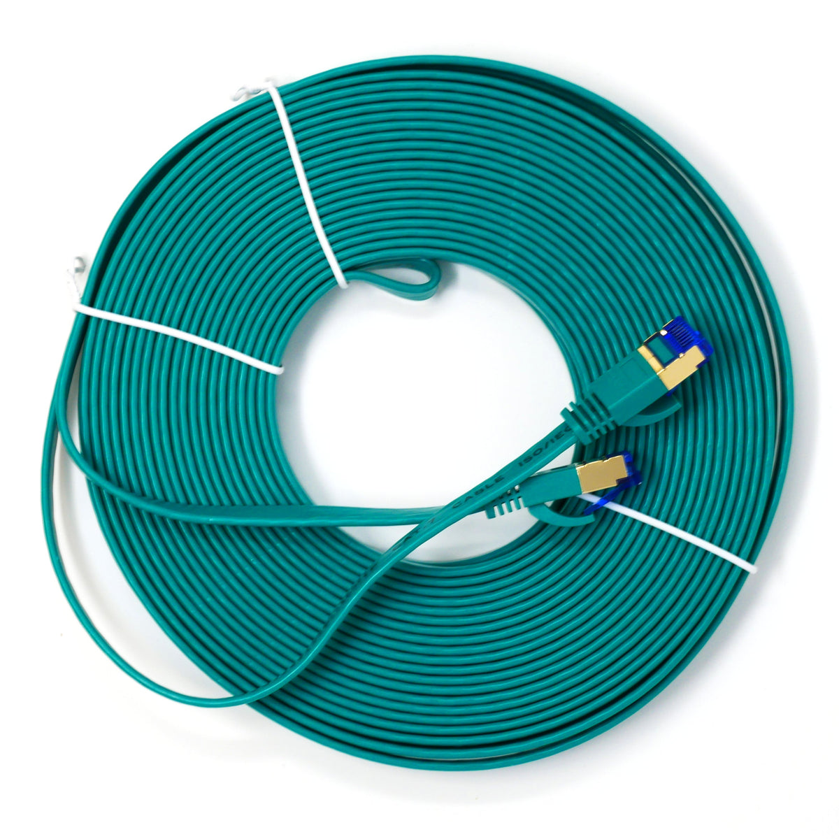 QualGear Cat 7 Ethernet Patch Cable, Flat, F/UTP Foil Shielded, 10 Gbps 600 MHz, QG-CAT7F