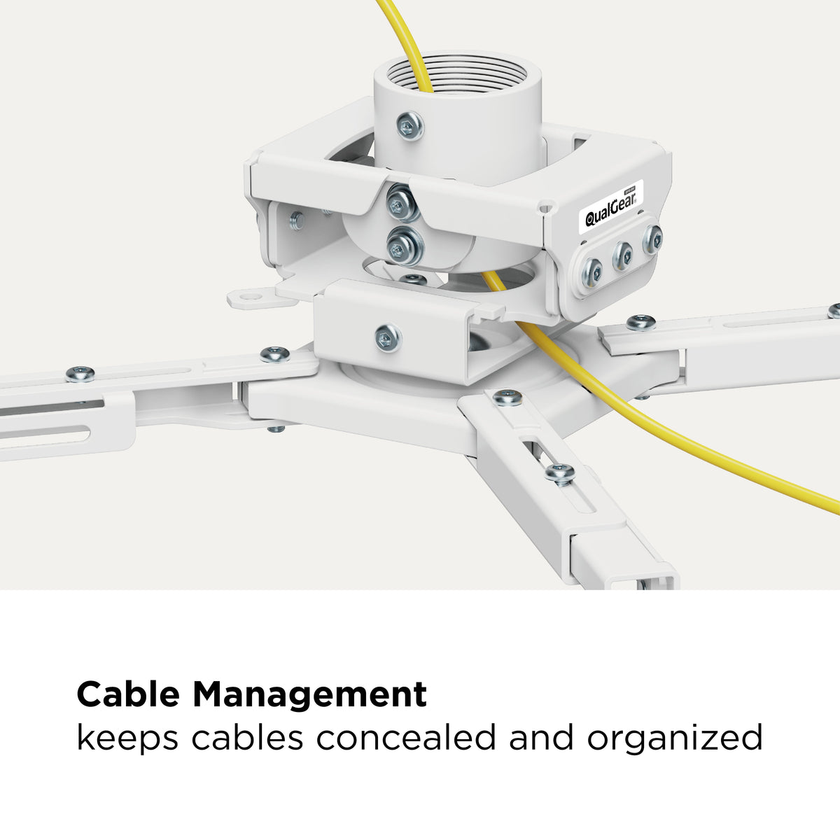 QualGear Pro-AV Projector Bracket, White, QG-PRO-PM-50-W