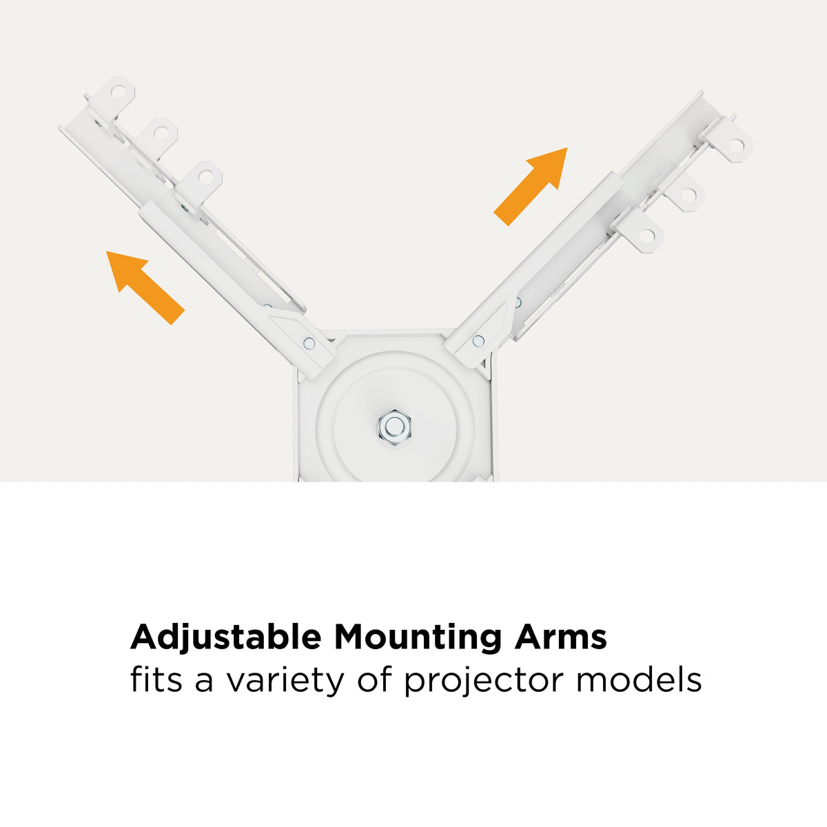 QualGear Pro-AV Projector Bracket, White, QG-PRO-PM-50-W