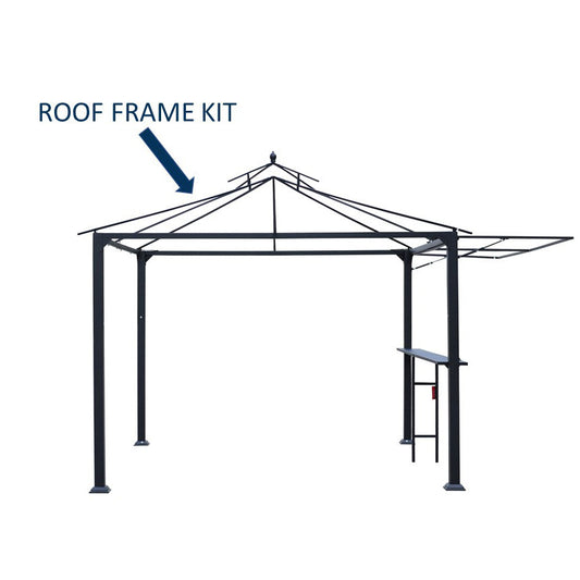 Shade N' Shelters 10' x 10' Conley Gazebo w/ Awning & Bar - Replacement Roof Frame Kit - Canopy Not Included