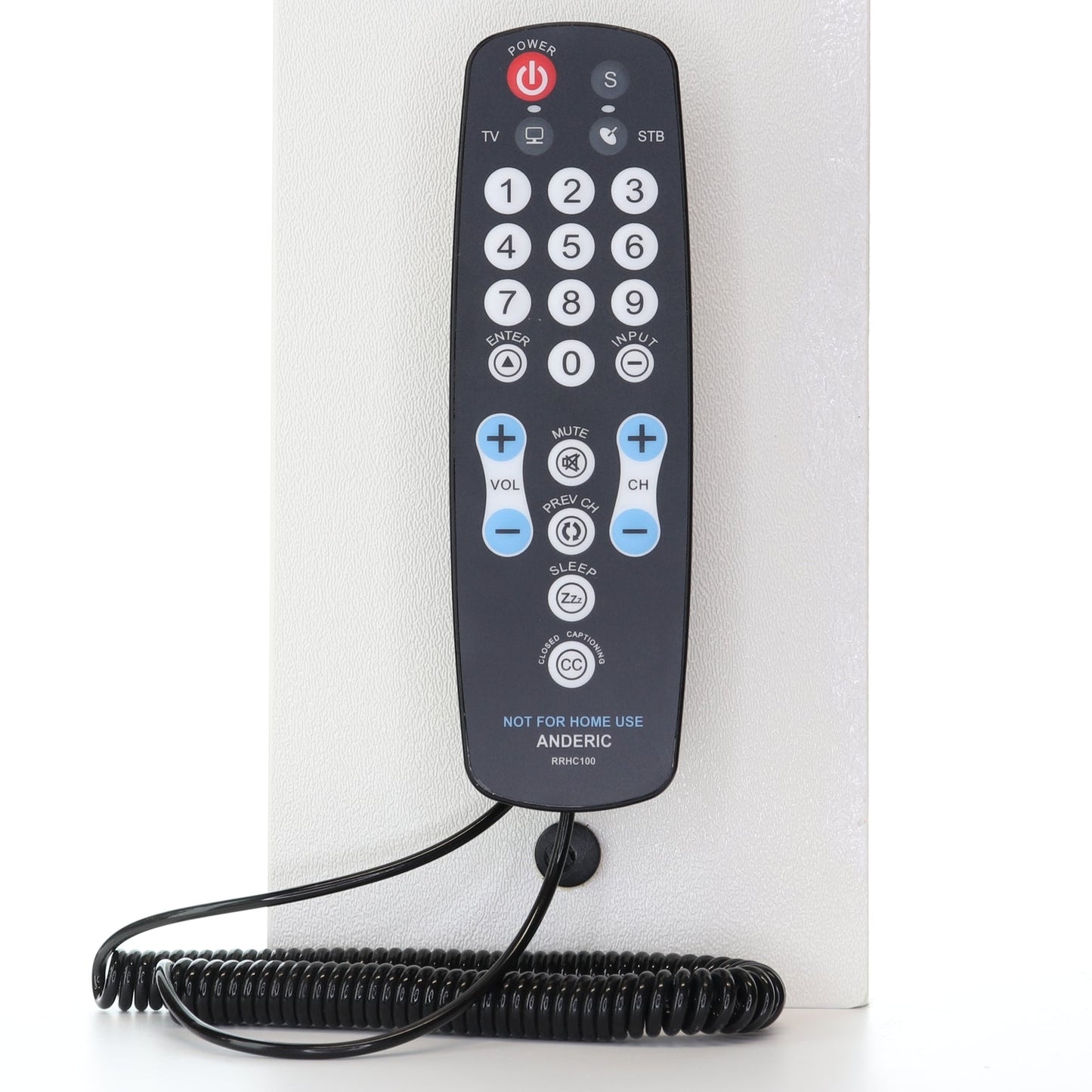 Anderic RRHC100 2-Device Universal Remote Control for Hospitality TV Cable Satellite STB with EzWipe Surface and Learning