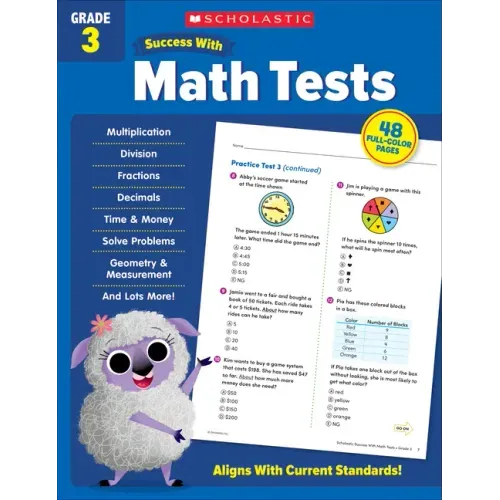 Scholastic Success with Math Tests Grade 3 Workbook