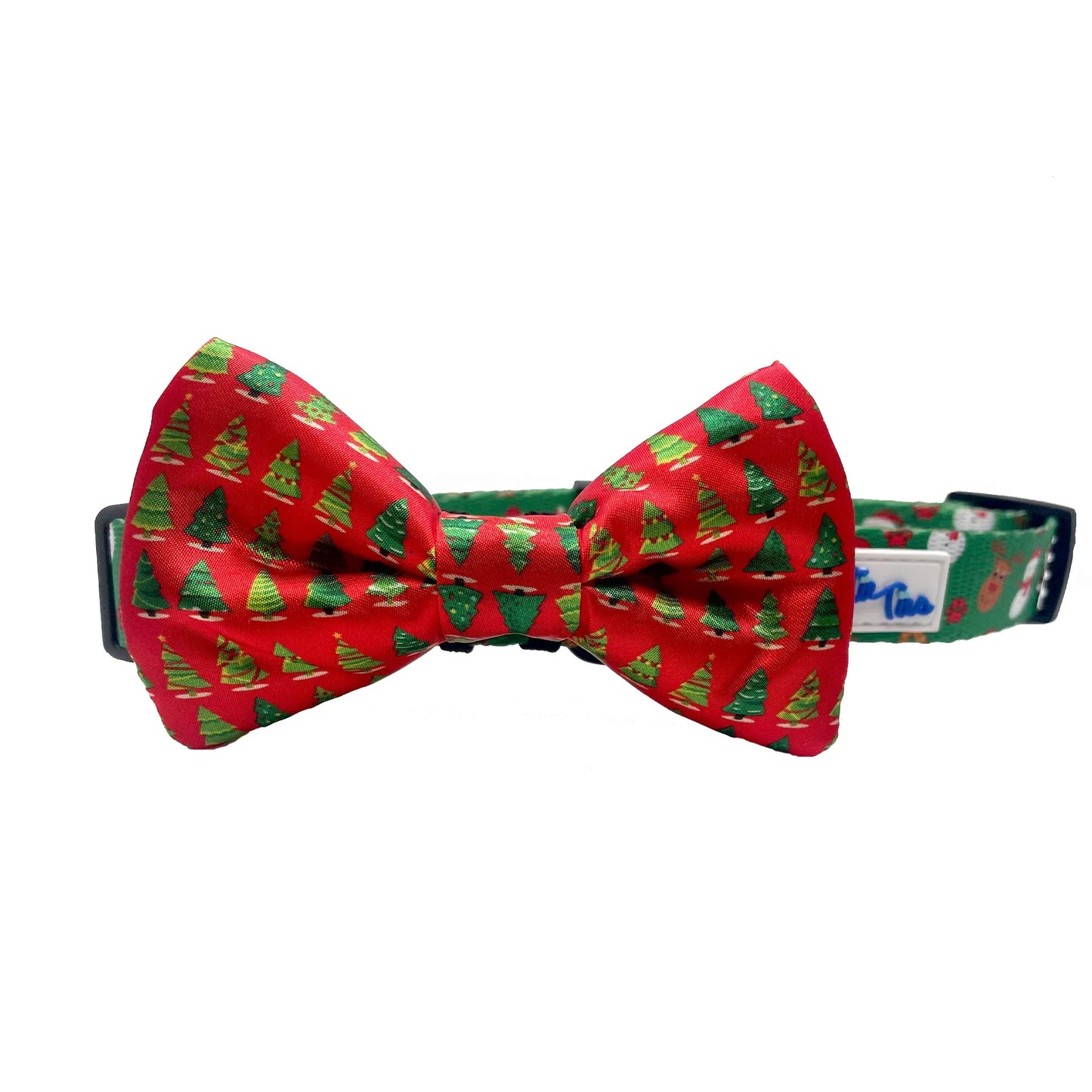 Red Christmas Tree Dog Bow Tie