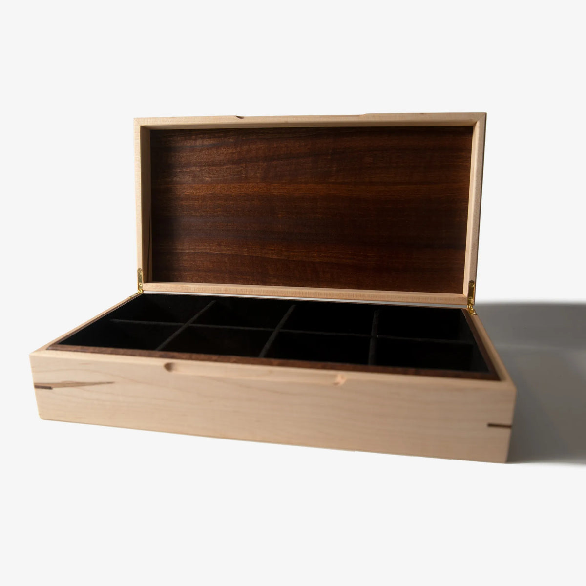 Watch Box - Curly Maple and Sapele Mahogany - 8 Watch Compartments - 🆕 New Arrivals, All Products, Products from Red Ridge Woodworking, 💄 Health + Beauty - Little Red General Store