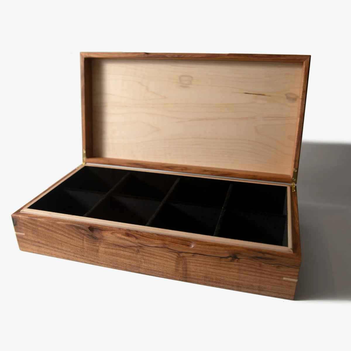 Watch Box - Desert Mesquite and Curly Maple - 8 Watch Compartments - 🆕 New Arrivals, All Products, Products from Red Ridge Woodworking, 💄 Health + Beauty - Little Red General Store