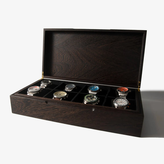 Watch Box - Wenge Hardwood - 8 Watch Compartments - 🆕 New Arrivals, All Products, Products from Red Ridge Woodworking, 👗 Apparel + Accessories, 👗 Jewelry - Little Red General Store