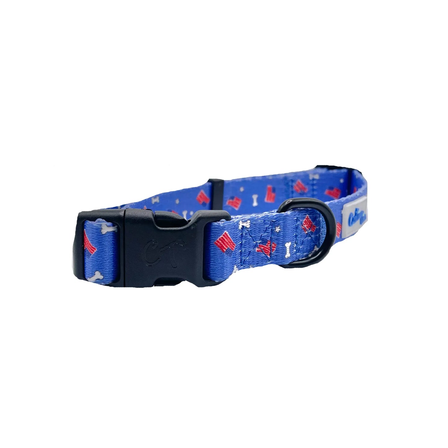 Red, White and Bones American Flag USA Dog Collar