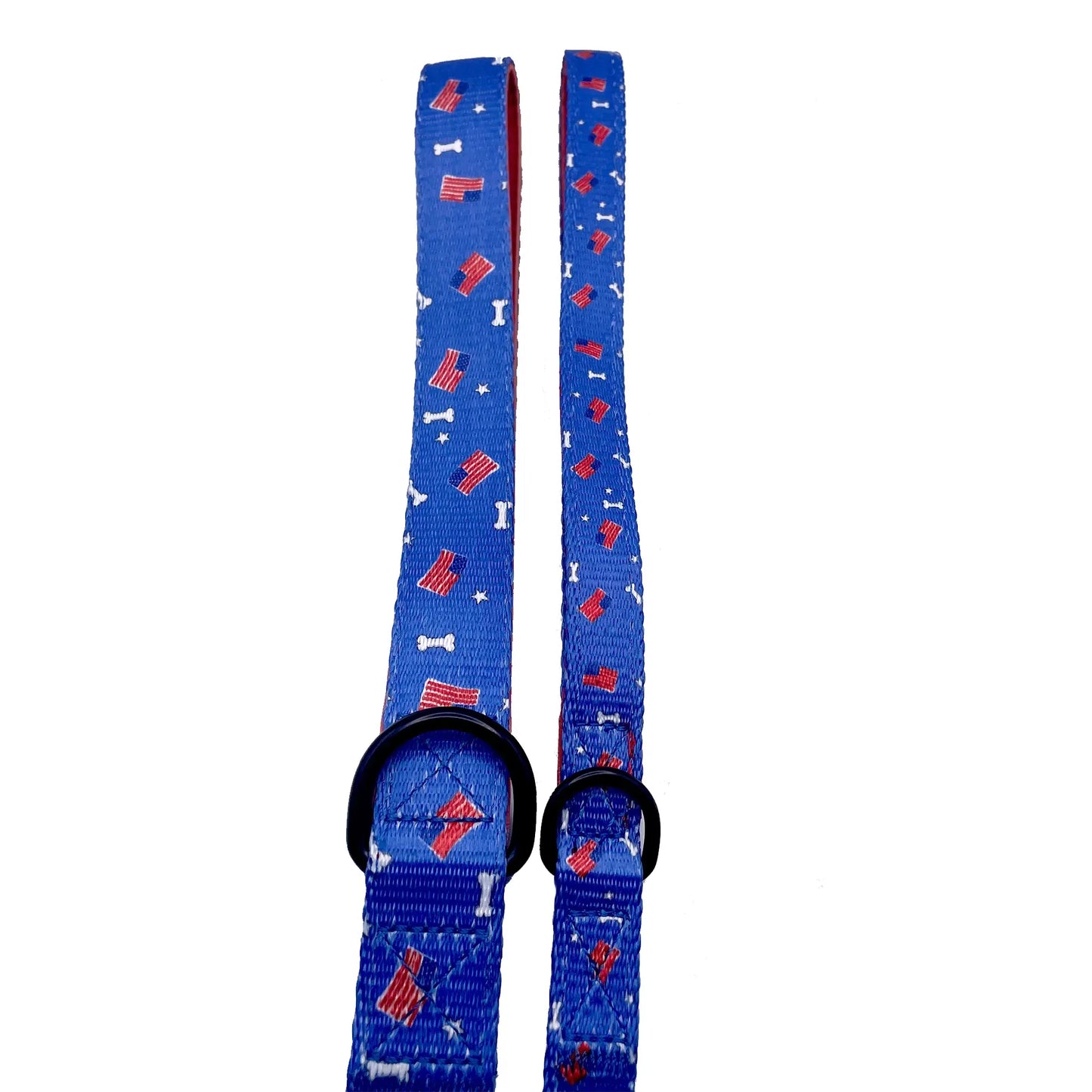 Red, White and Bones American Flag USA Dog Leash