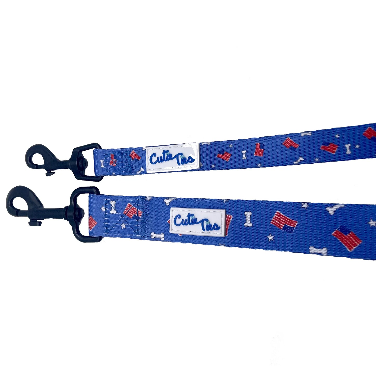 Red, White and Bones American Flag USA Dog Leash