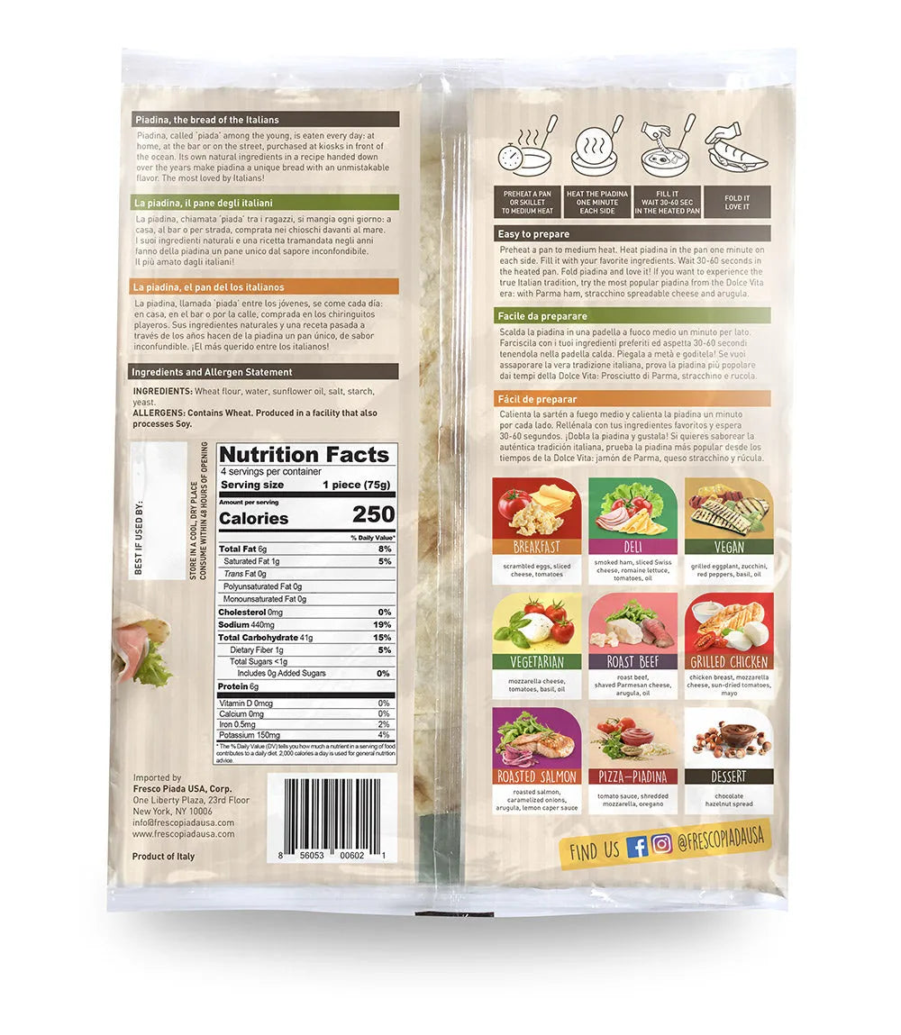 Piadina - Case 16 pack (64 count)