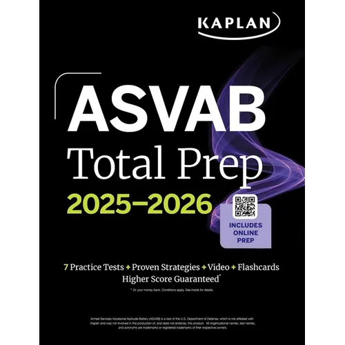 ASVAB Total Prep 2025-2026: Includes 7 Full Length Practice Tests + 2000+ Practice Questions and Flashcards + Online Access to Interactive Video Lesso