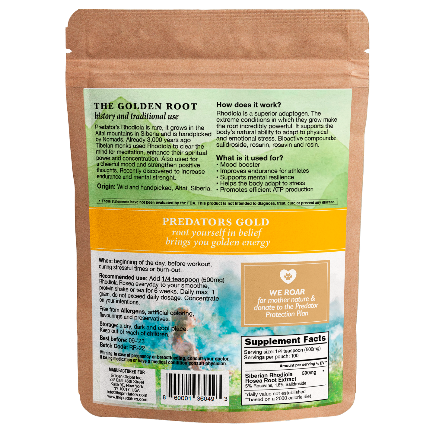 Rhodiola Rosea - Focus & Performance - Wild grown Adaptogen - Highest bioactivity - Rosavin 5%