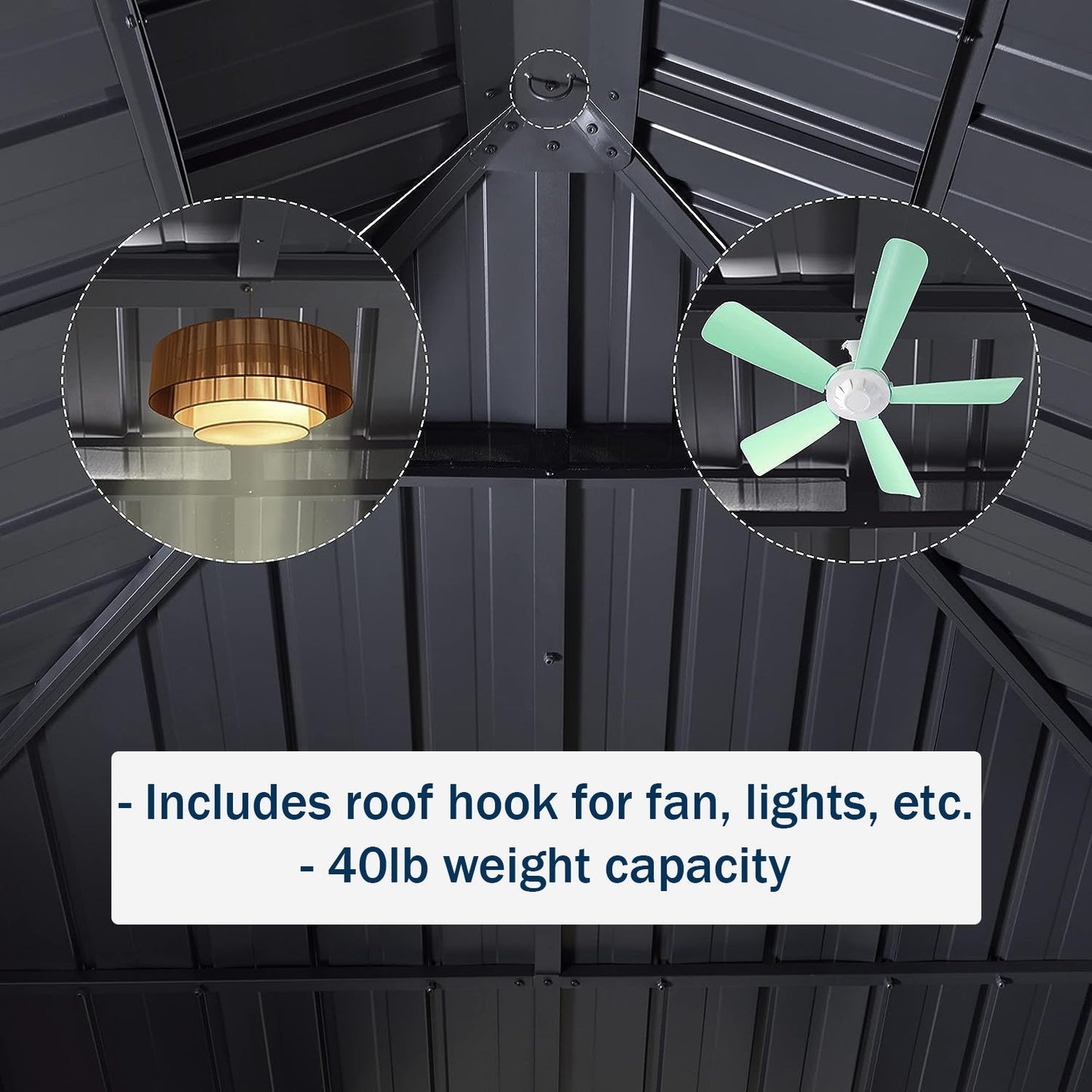 Shade N' Shelters 12' x 14' Duncan Hardtop Gazebo with Mosquito Netting