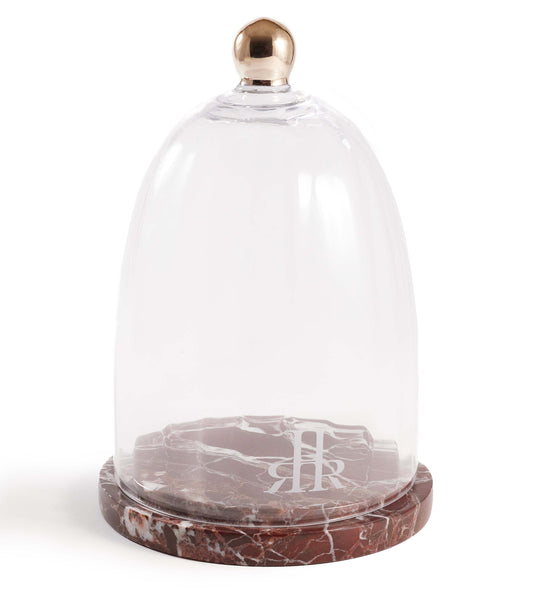 Luxury Crystal Cloche With Rosso Levanto Marble