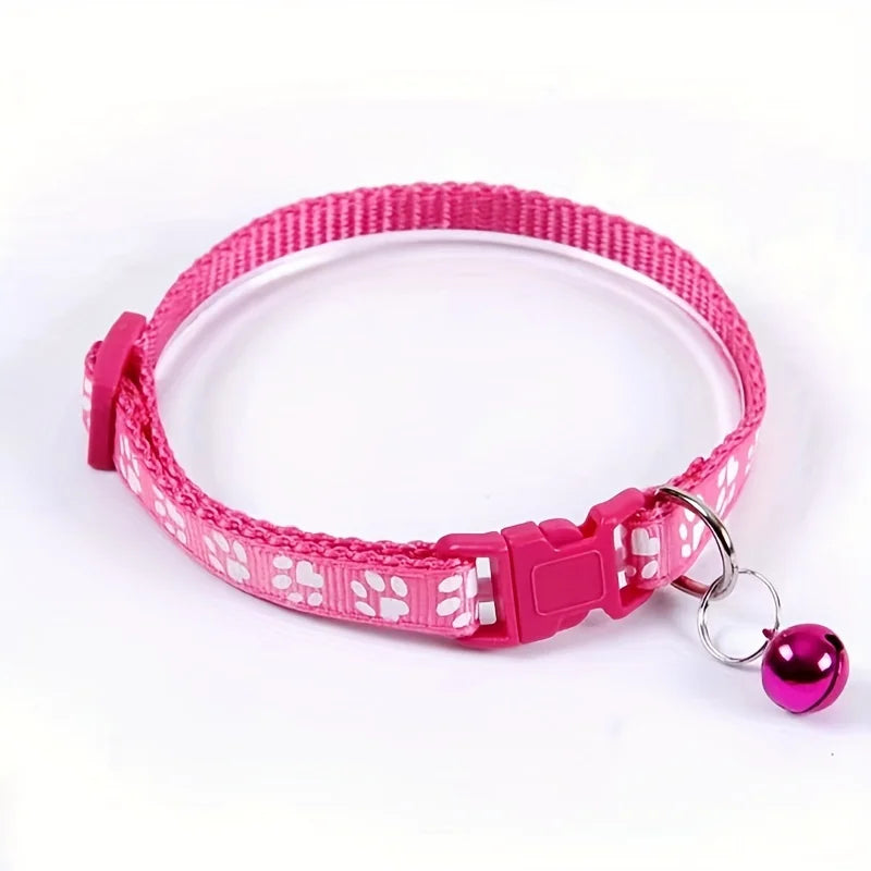 Colorful Adjustable Cat Collar with Bell