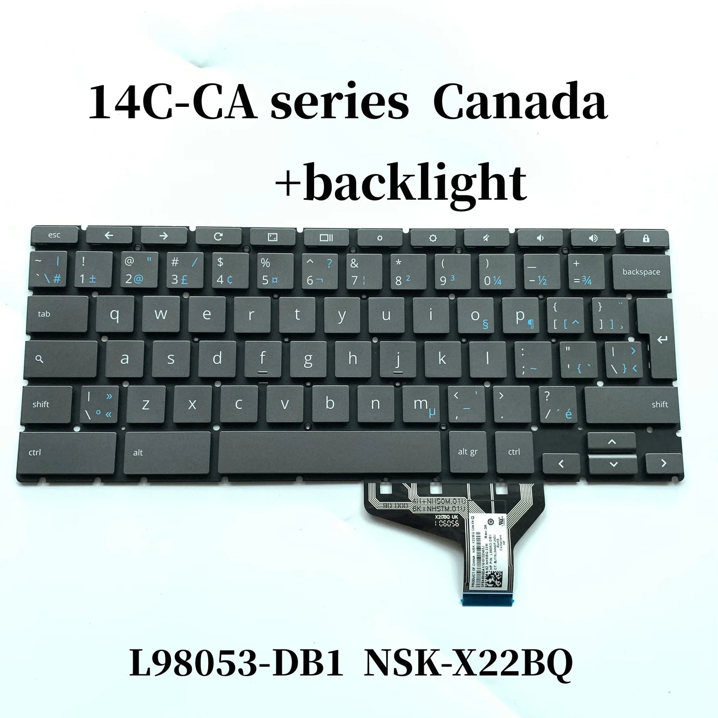 New Backlight Keyboard for HP Chromebook 14C-CA Series