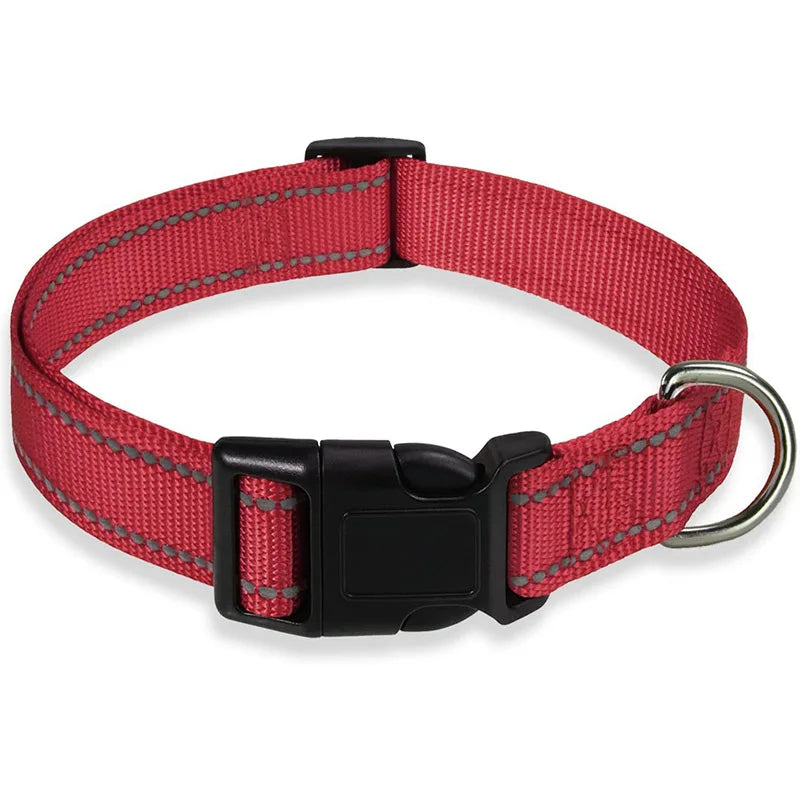 Reflective Adjustable Nylon Dog Collar Strap – Safety Traction Rope
