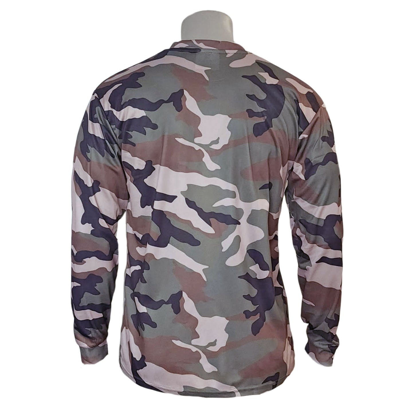 Long Sleeve Camo Print Crew Neck Tee