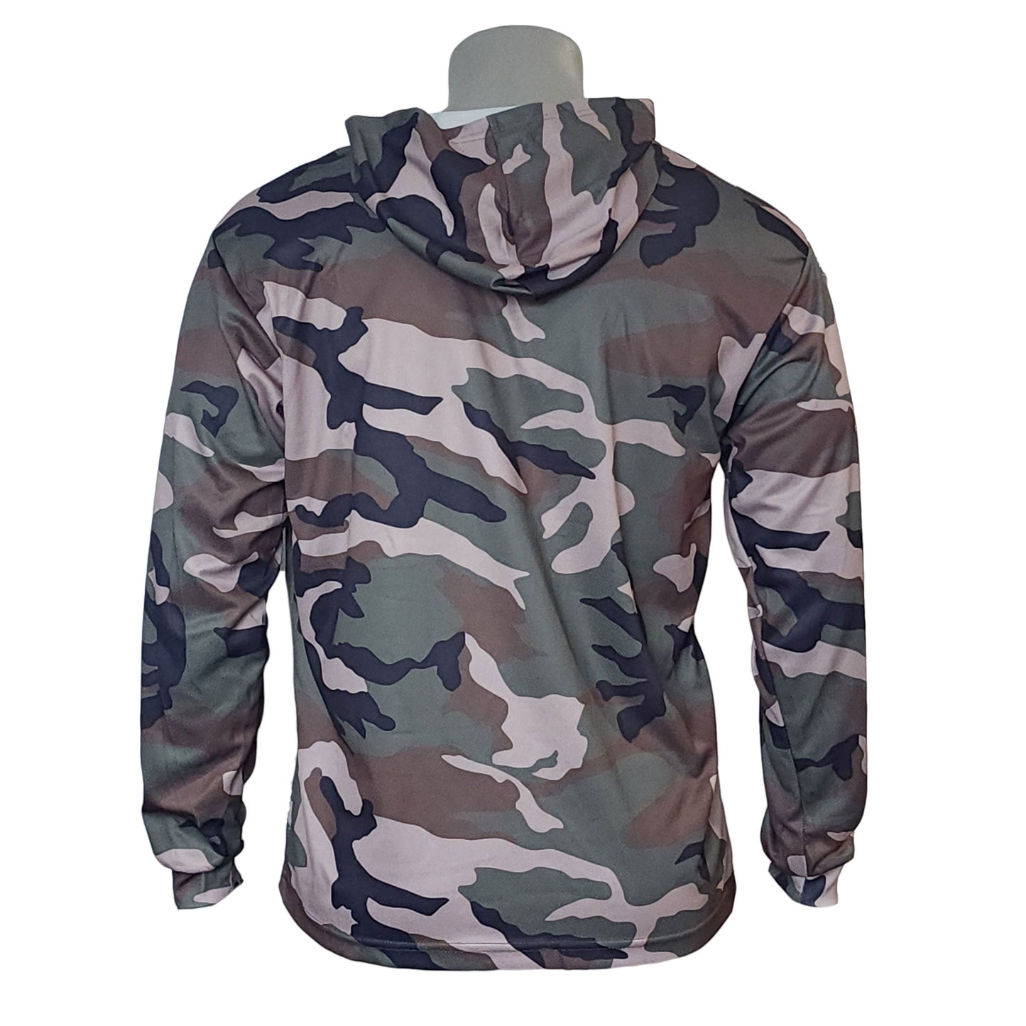 Long Sleeve Hunting Camo Hooded Tee – 100% Polyester