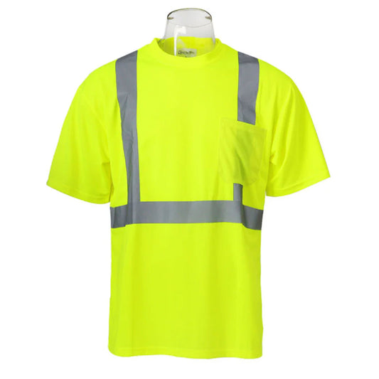 High Visibility Safety Short Sleeve T-Shirt with front pocket