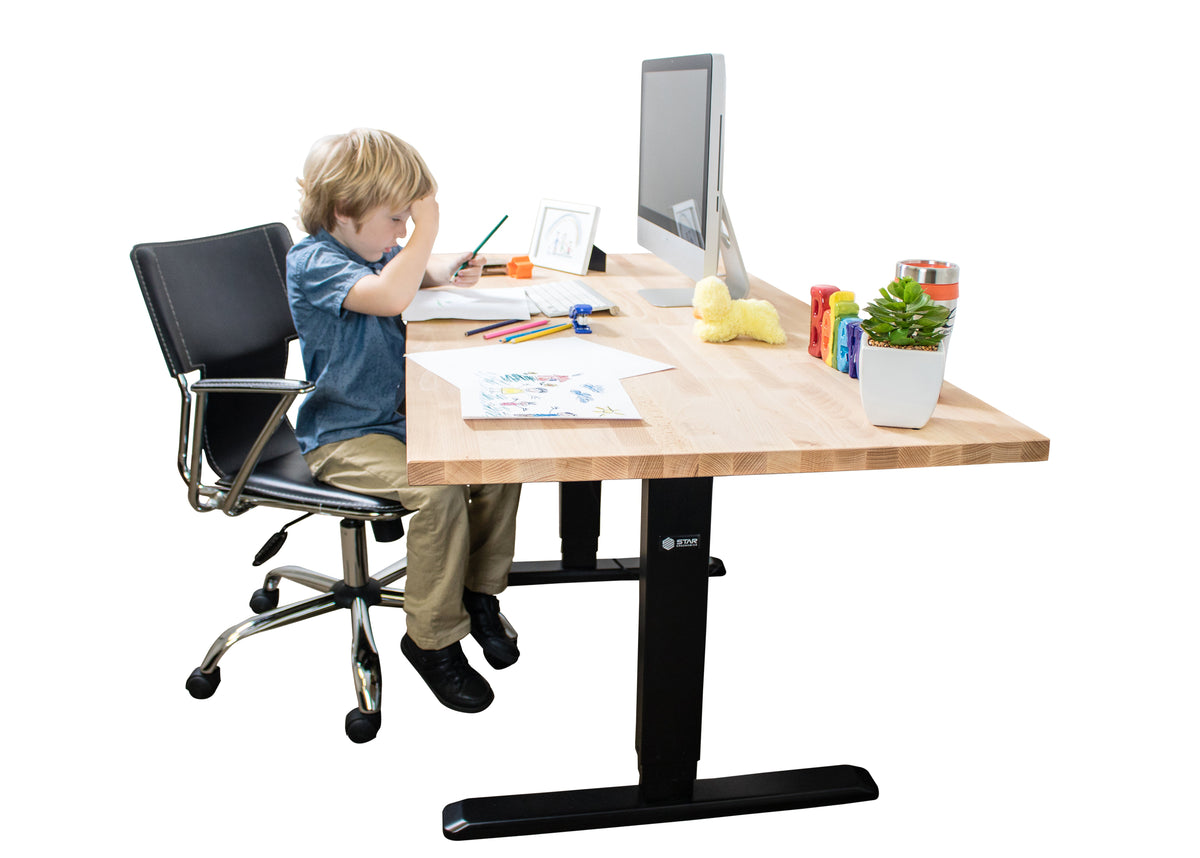 Star Ergonomics 3-Stage Reverse Dual Motor Electric Sit-Stand Desk Frame, Black, Tabletop Not Included, SE06E1FB