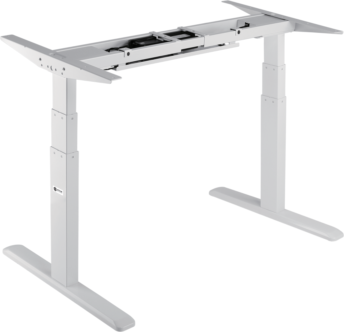 Star Ergonomics 3-Stage Dual Motor Electric Sit-Stand Desk Frame, White, Tabletop Not Included, SE07E1FW