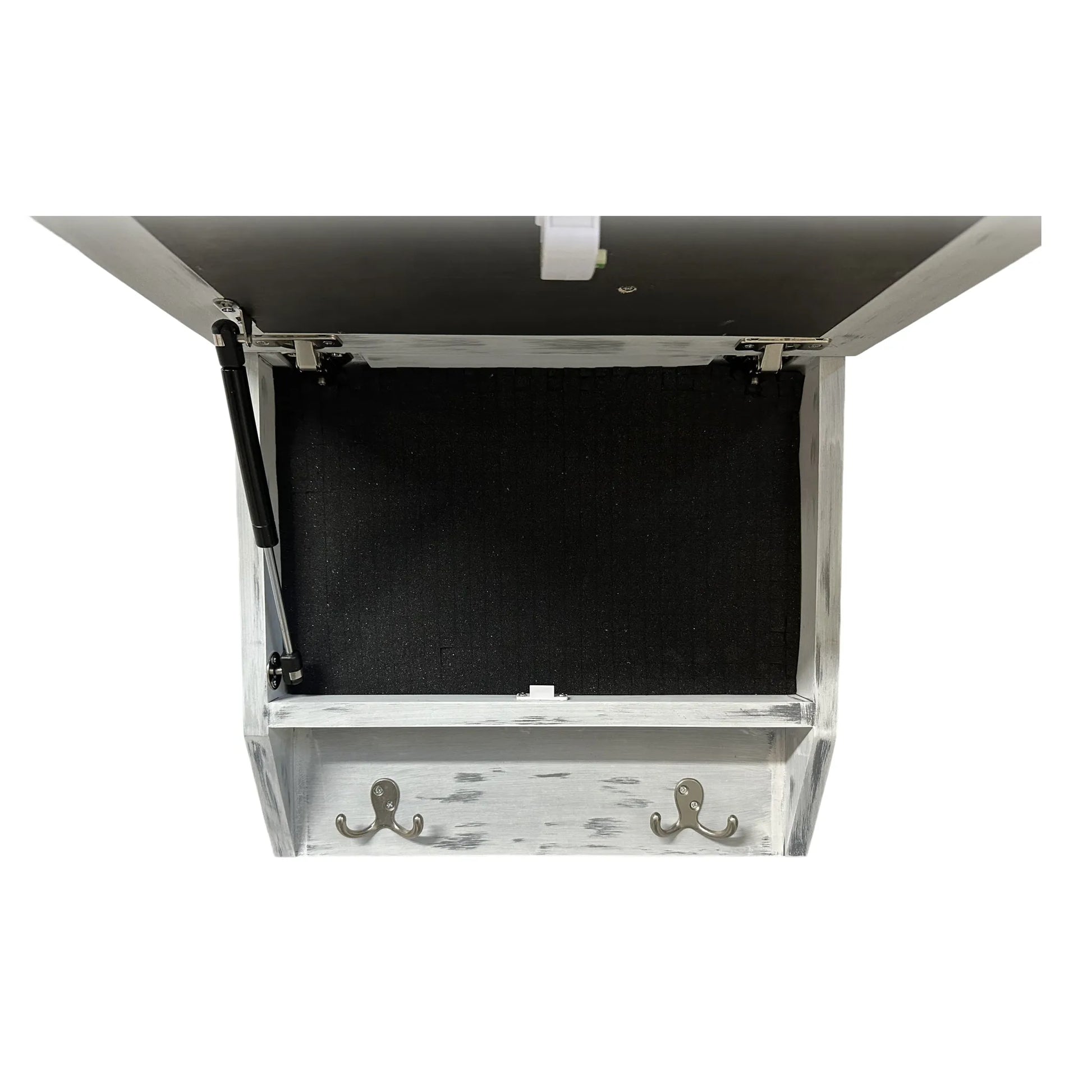 Snowcapped Mountain Scene Wall-Mounted Gun Cabinet – Hidden Lockable Storage with Rustic Charm