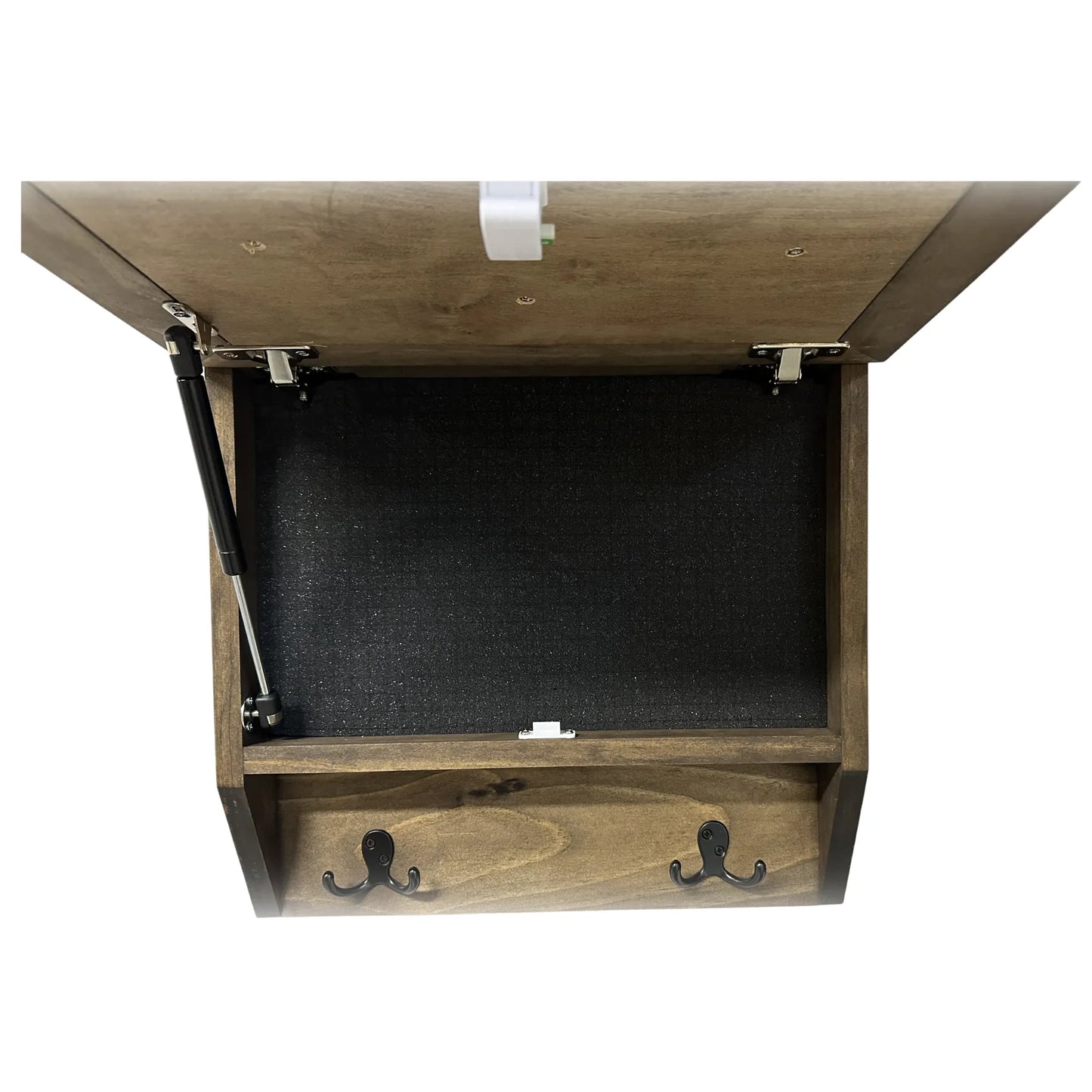 Rustic Mountain Welcome Wall-Mounted Gun Cabinet – Concealed Lockable Storage for Your Home