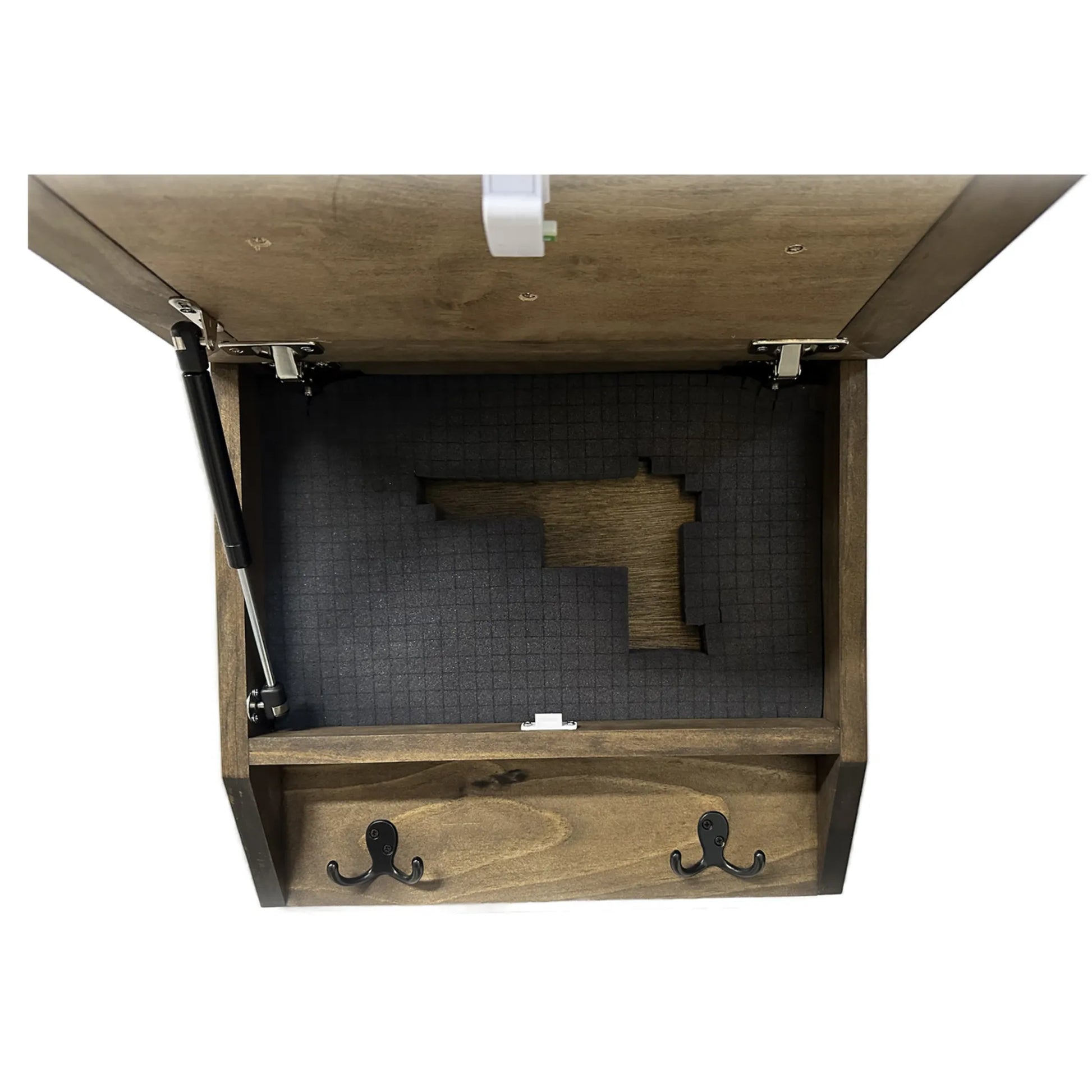 Rustic Mountain Welcome Wall-Mounted Gun Cabinet – Concealed Lockable Storage for Your Home