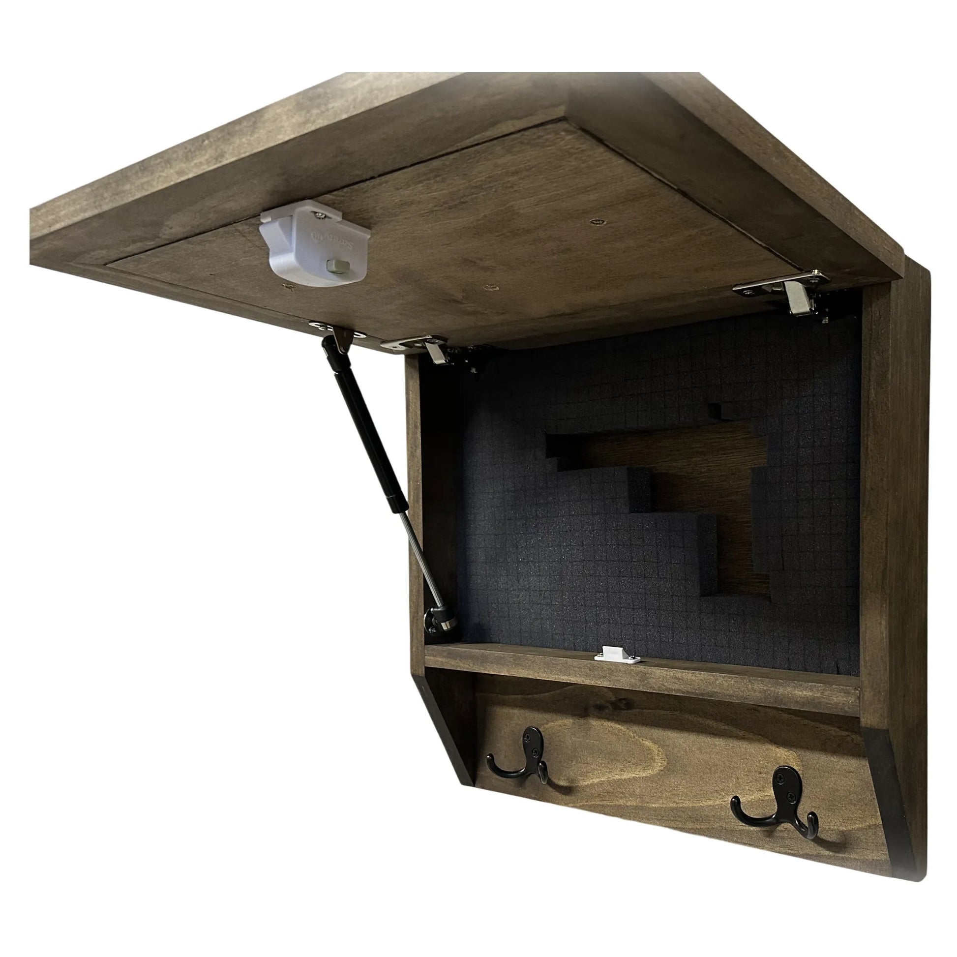 Rustic Mountain Welcome Wall-Mounted Gun Cabinet – Concealed Lockable Storage for Your Home