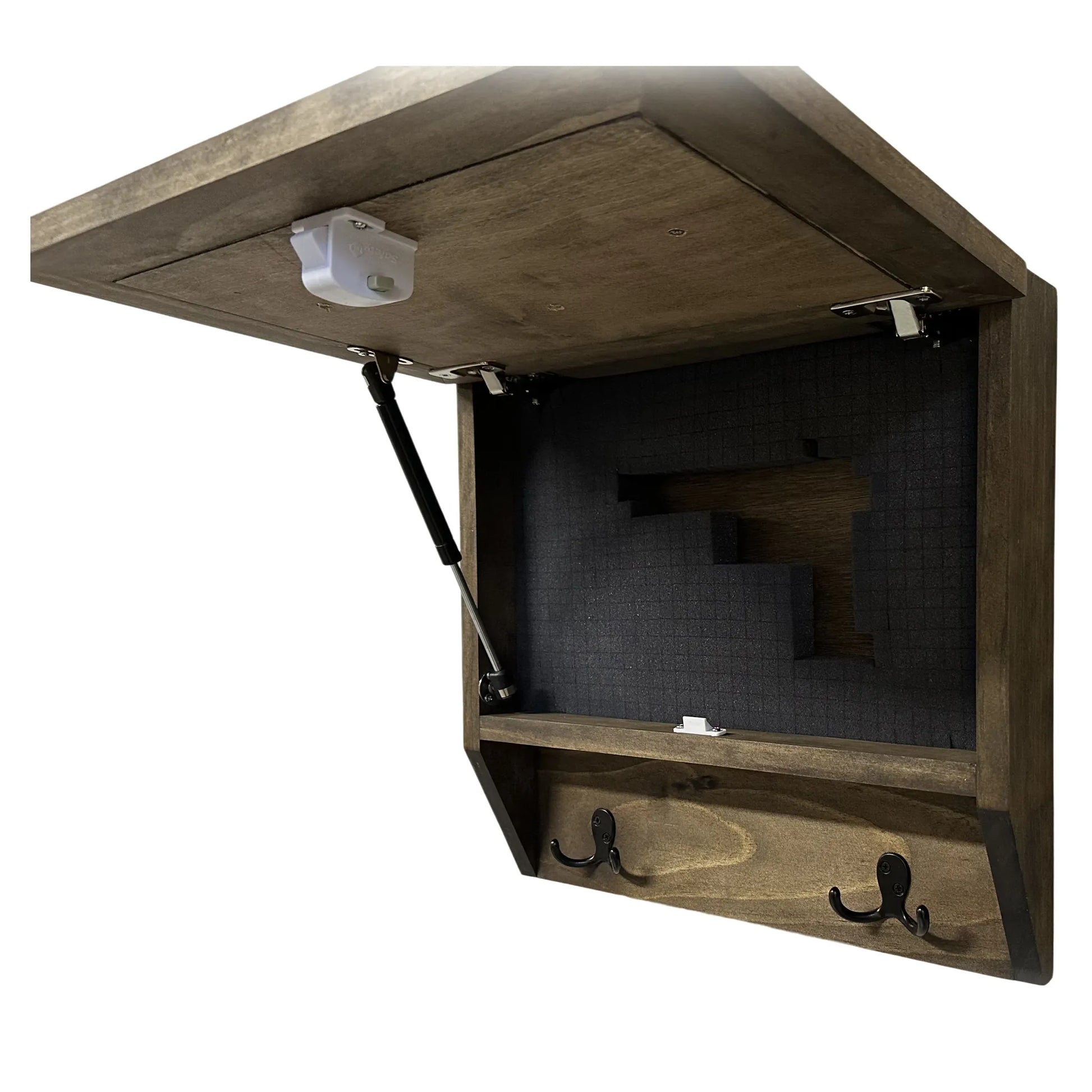 Rustic Mountain Welcome Wall-Mounted Gun Cabinet – Concealed Lockable Storage for Your Home