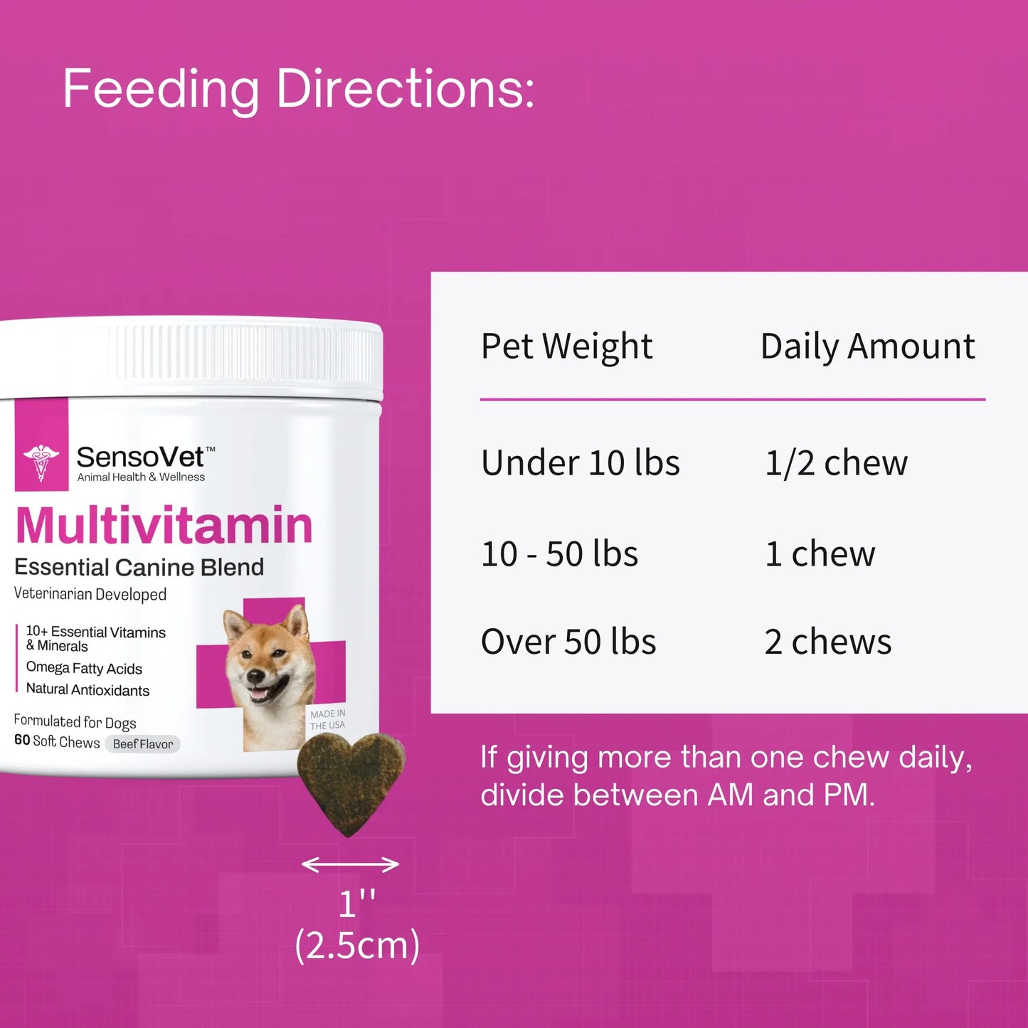 Multivitamin for Dogs - Essential Canine Blend - 60 Soft Chews