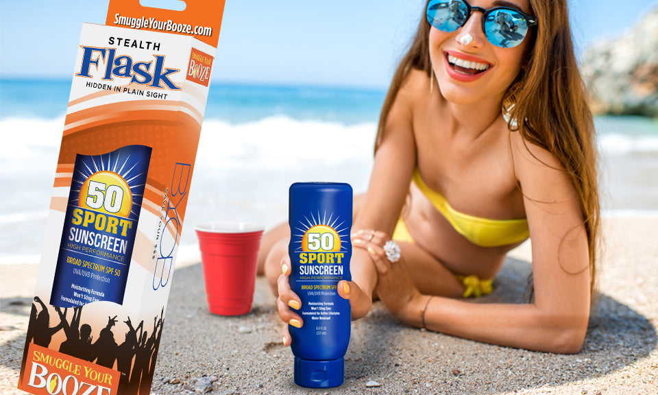 Smuggle Your Booze SPF 50 Sunscreen Flask