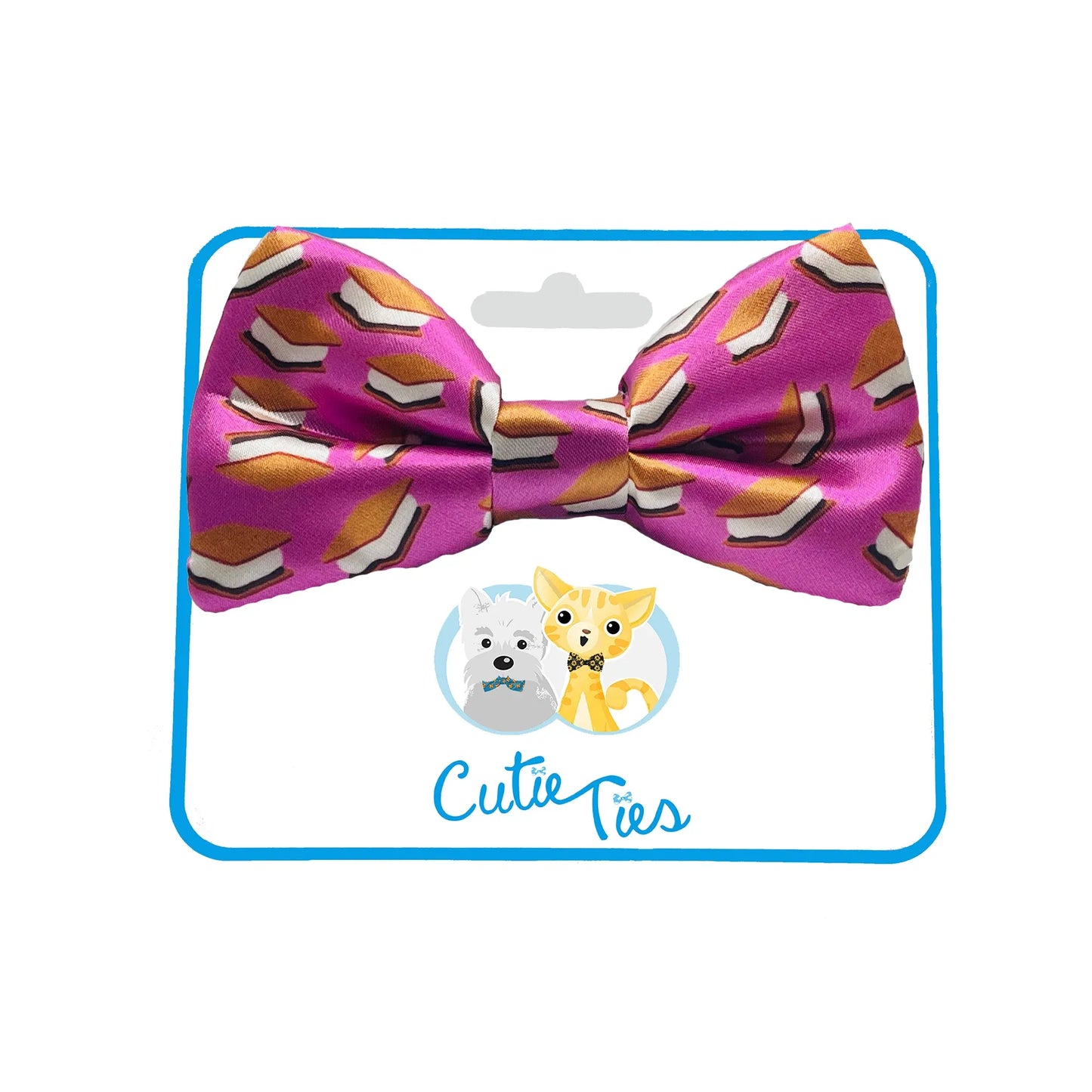 S'mores Purple Dog Bow Tie