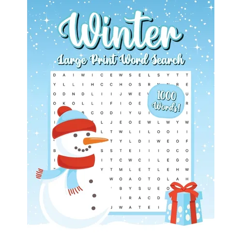 Winter Word Search, 1000 Words, Word Find Puzzle Book: Winter Activity Book for Adults, Large Print