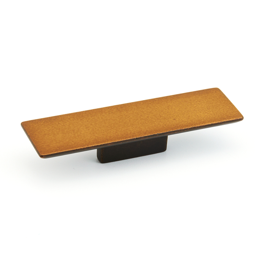 Distressed Bronze Drawer Pulls "Armand" Square Knobs and Curved Handles