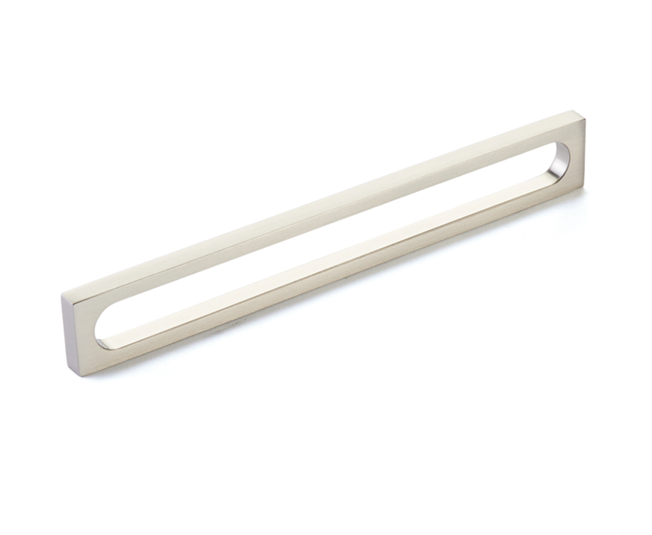 Brushed Nickel "Loop" Square Drawer Pulls and Cabinet Knobs