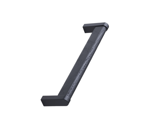 Black Wood and Metal "Crossing" Cabinet Knob and Drawer Handles