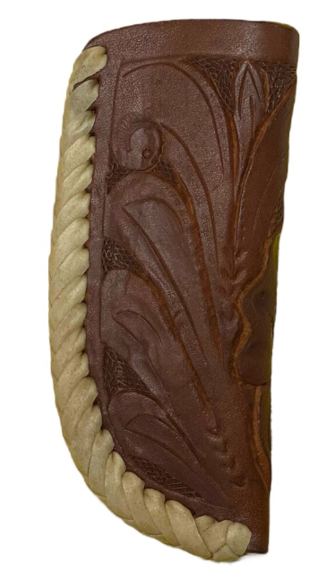 Knife Sheath 3.5'' floral tool lg. chestnut