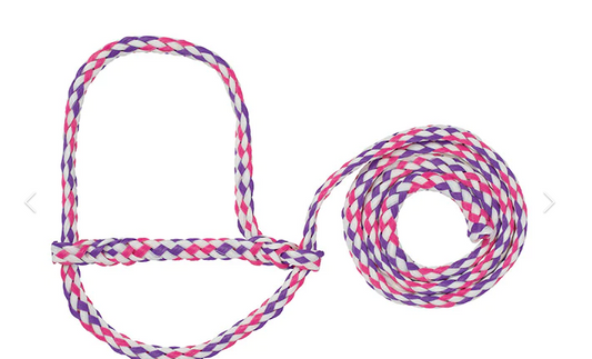Poly Rope Halter - Sheep / Goat - white/pink/purple