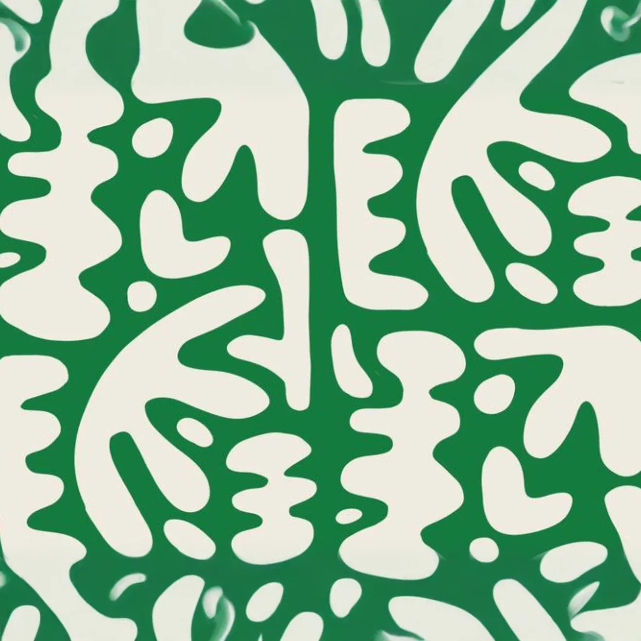 Bubbly Wallpaper, green & off-white