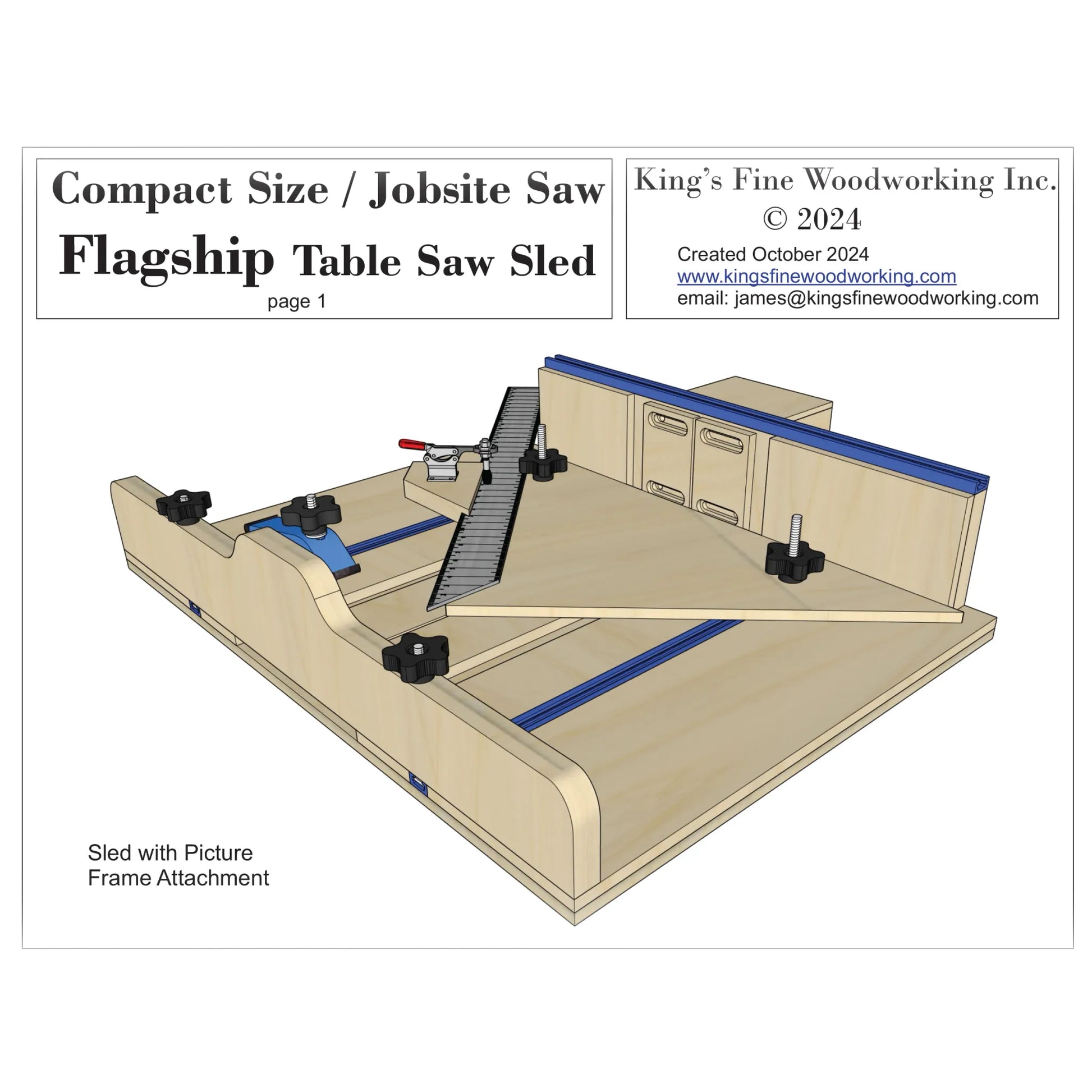 FLAGSHIP TABLE SAW SLED PLANS - Compact Size