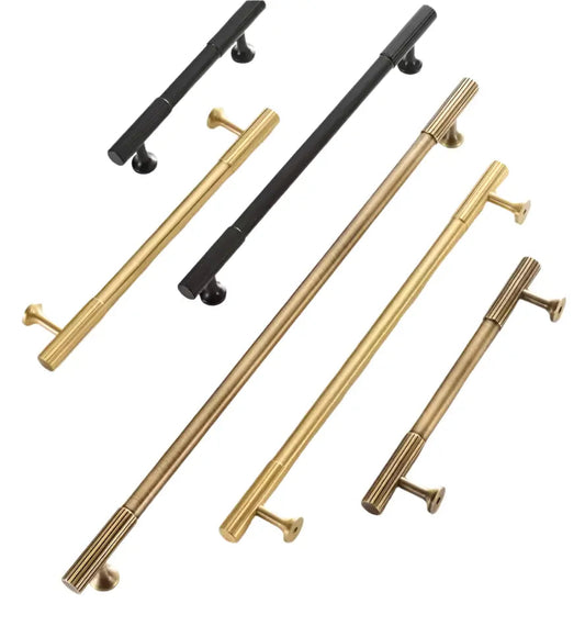 Antique Brass Textured Brass Handles & Knobs – Solid Brass Cabinet Hardware - Modern Elegance with a Tactile Touch
