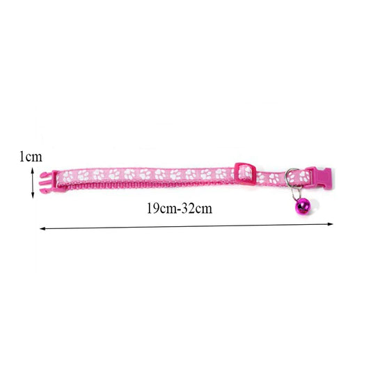 Colorful Adjustable Cat Collar with Bell