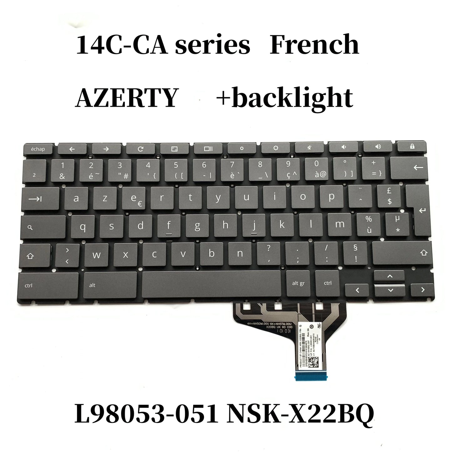 New Backlight Keyboard for HP Chromebook 14C-CA Series