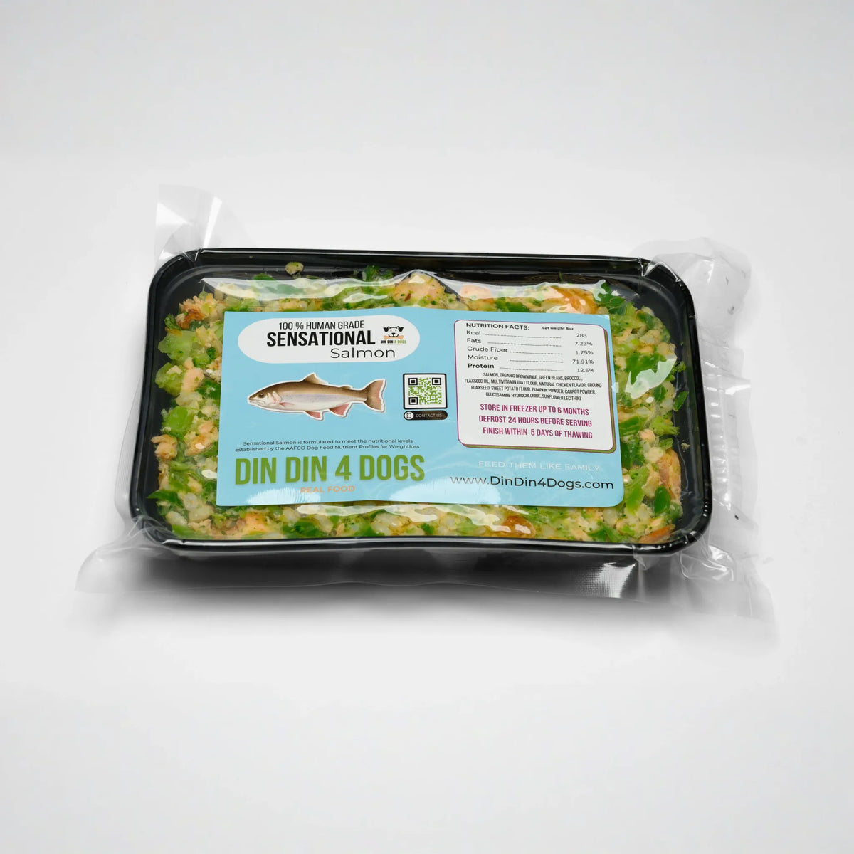 Sensational Salmon - case includes 24, 8oz meals - 🆕 New Arrivals, All Products, Products from Din Din 4 Dogs, 🐾 Animals + Pet Supplies 🐾, 🐾 Pet Supplies - Little Red General Store
