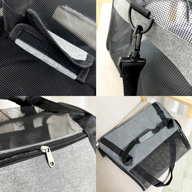 Portable Cat & Dog Carrier Bag – Foldable Breathable Travel Handbag