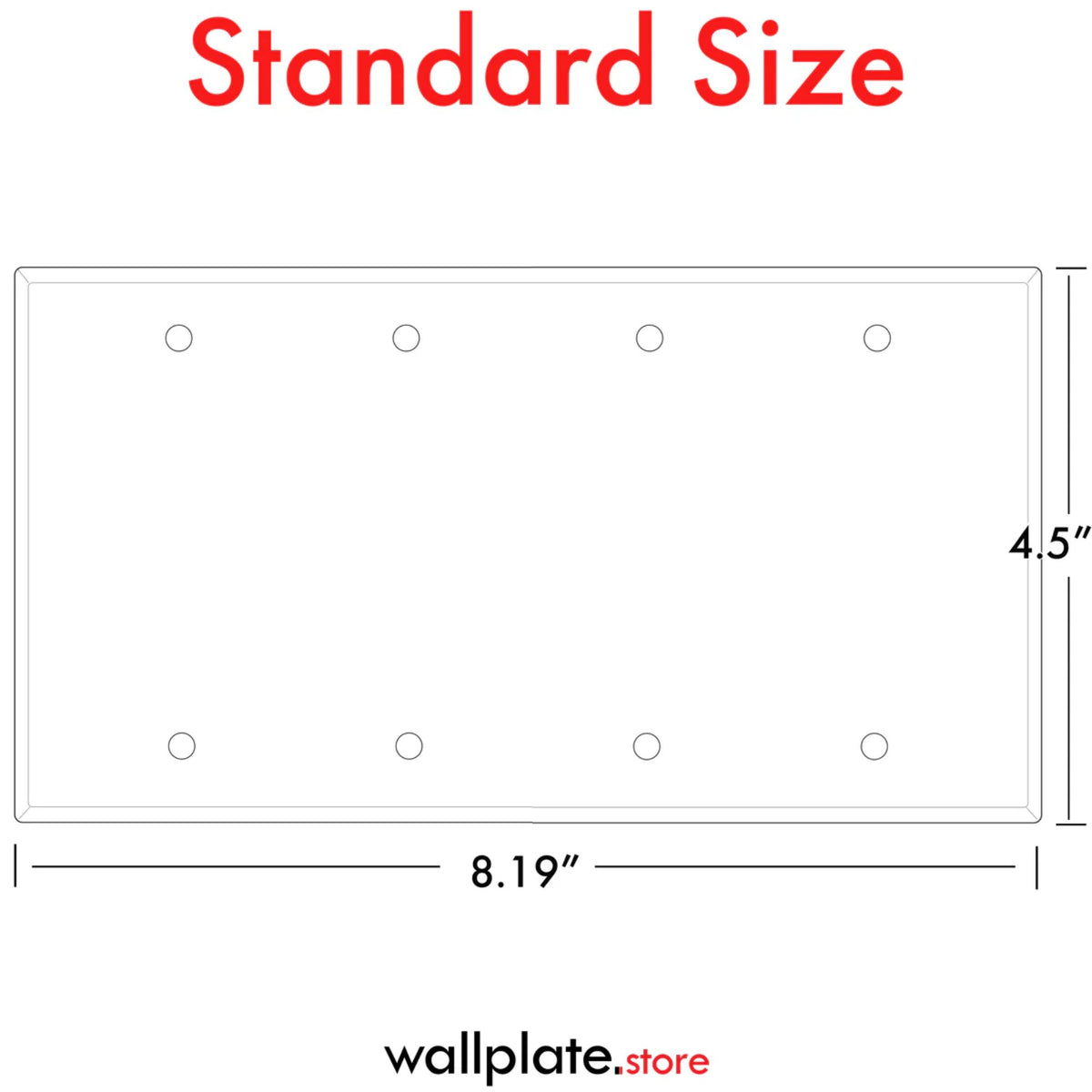4-Gang Blank, Standard Size, White Painted Metal Wallplate