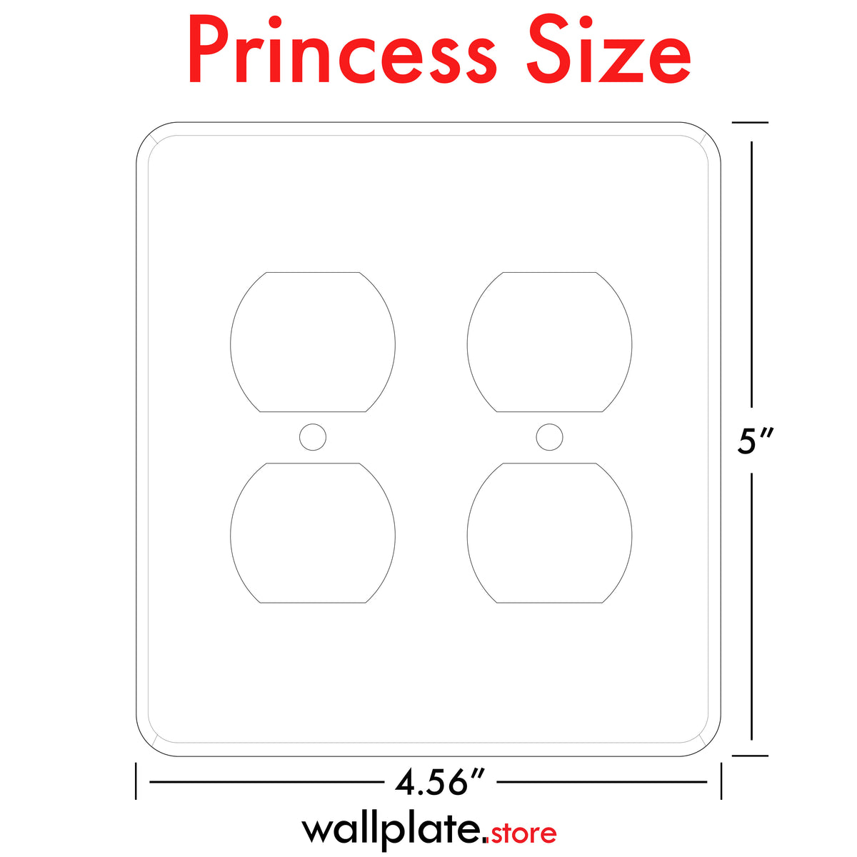 2-Gang Duplex, Princess Size, White Painted Metal Wallplate
